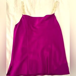 CAMI NYC tank top in dragon fruit purple pink size S with pearl jeweled straps